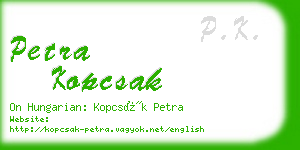 petra kopcsak business card